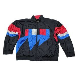 Vintage Pro Celebrity Men's Geometric Shark Tooth Windbreaker Jacket XL 25 x 27